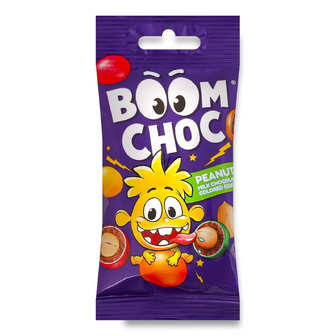 Драже Boom Choc арахіс у молочному шоколаді різнокольорова глазур, 45г