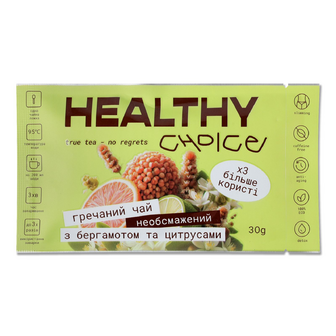 Чай Healthy Choice Ку Цяо гречаний бергамот цитрус, 30г