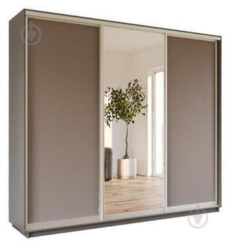 УЦЕНКА! Шкаф-купе Garant ДСП 2400x600x2400 мм серый графит двери ДСП/зеркало/ДСП (УЦ №3800)