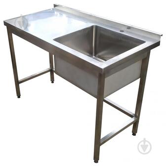 УЦЕНКА! Стол-мойка правосторонняя с бесшовной ванной Tehma 1200x600х850 мм нержавеющая сталь (УЦ №3800)