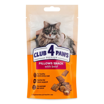 Корм для котів Club 4 Paws подушечки з яловичиною сухий, 60г