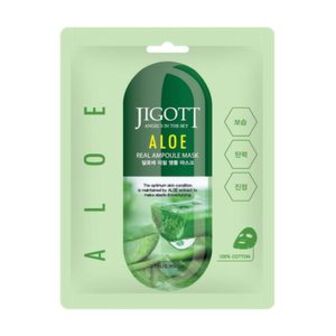 Тканинна маска для обличчя Jigott Aloe Real Ampoule з екстрактом алое вера, 27 мл