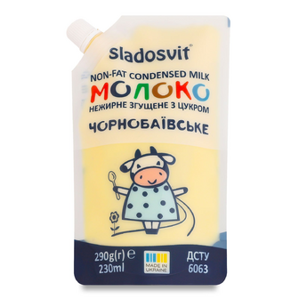 Молоко згущене Sladosvitt Чорнобаївська нежирне, 290г
