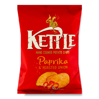 Чипси Kettle зі смаком паприки та смаженої цибулі, 130г