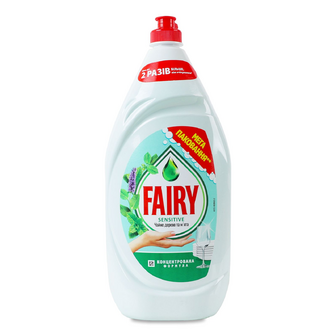 Засіб для миття посуду Fairy Sensitive чайне дерево-м'ята, 1350мл