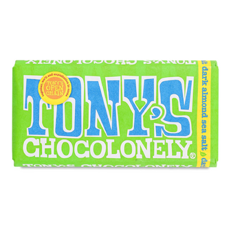 Шоколад чорний Tony's Chocolonely з мигдалем і морською сіллю, 180г