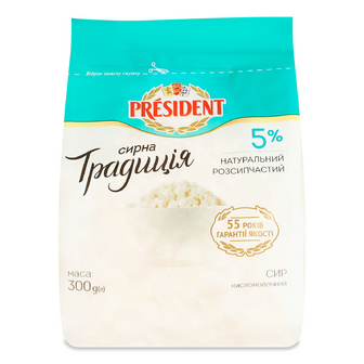 Сир кисломолочний President Сирна традиція 5% ф/п, 300г