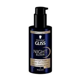 Незмивний відновлювальний еліксир Gliss Night Elixir Overnight Repair для дуже пошкодженого волосся,100 мл