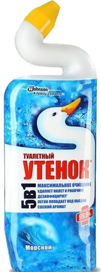Засіб для чищення унітазу SC Johnson Туалетный утенок 5 в 1 Морской 500 мл (4823002000719)