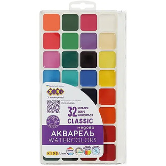 Акварель ZiBi Classic Kids Line 32 кольори без пензлика (ZB6574)