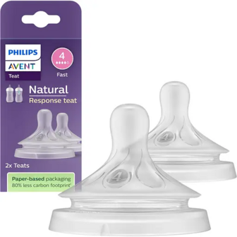 Соска силіконова Philips AVENT Natural Швидкий потік від 3 міс. 2 шт. (SCY964/02)