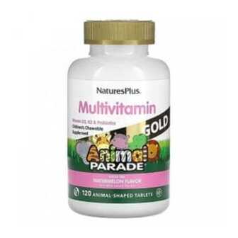 Мультивітаміни для дітей NaturesPlus Animal Parade Gold зі смаком кавуна, 120 жувальних таблеток