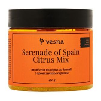 Цукрово-сольовий скраб для тіла Vesna Serenade of Spain Citrus Mix Серенада Іспанії, з міксом цитрусових, 450 г