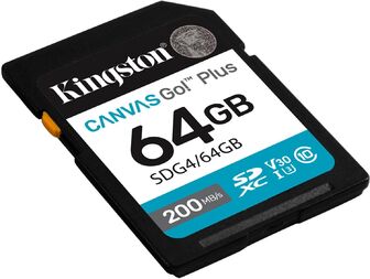 Карта пам'яті Kingston SD 64GB C10 UHS-I U3 V30 R200MB/s (SDG4/64GB)