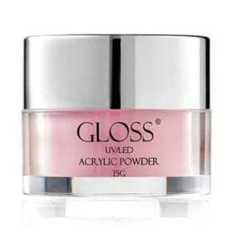 Акрилова пудра для нігтів Gloss UV/LED Acrylic Powder 002 Рожевий, 15 г
