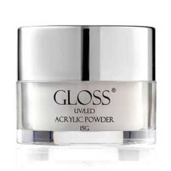 Акрилова пудра для нігтів Gloss UV/LED Acrylic Powder 004 Білий з блиском, 15 г