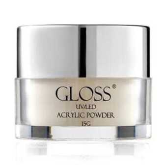 Акрилова пудра для нігтів Gloss UV/LED Acrylic Powder 020 Айворі з мікроблиском, 15 г