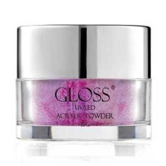 Акрилова пудра для нігтів Gloss UV/LED Acrylic Powder 024 Світло-ліловий з рожевим мікроблиском, 15 г