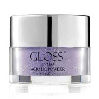 Акрилова пудра для нігтів Gloss UV/LED Acrylic Powder 028 Фіолетовий з голографічним мікроблиском, 15 г