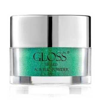 Акрилова пудра для нігтів Gloss UV/LED Acrylic Powder 033 Смарагдовий з мікроблиском, 15 г