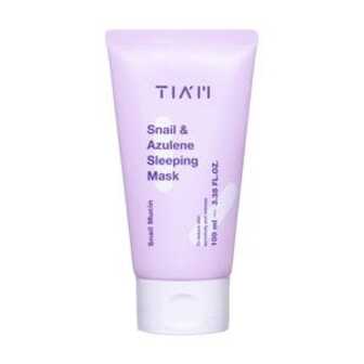 Нічна маска для обличчя TIAM Snail & Azulene Sleeping Mask з екстрактом равлика та азуленом, 100 мл