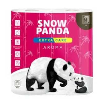 Туалетний папір Сніжна Панда Extra Care Aroma білий, 4-шаровий, 142 відриви, 4 рулони