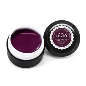 Гель-фарба Canni Nail Art Output Gel Paints Soak-off UV&LED 636 темно-сливова, 5 мл