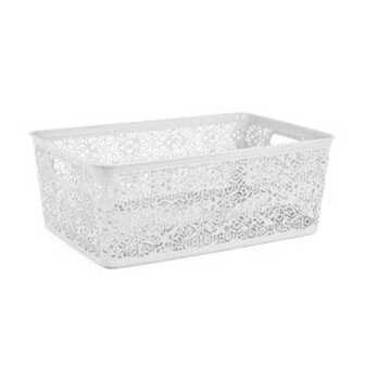 Кошик для зберігання без кришки Violet House 0504 Ажур White, 14.5*25.5*37 см, 14 л