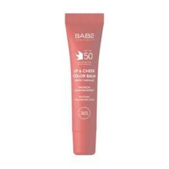 Бальзам-тінт для губ та щік BABE Laboratorios Sun Protection Lip & Cheek Color Balm SPF 50 з гіалуроновою кислотою та пептидами, Pink, 20 мл