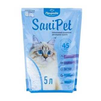 Силікагелевий наповнювач туалетів для кішок Природа Sani Pet, 5 л