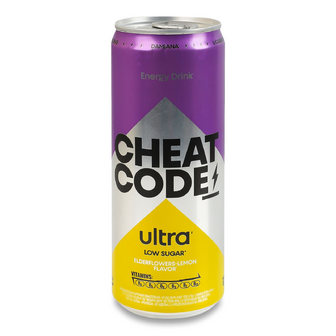 Напій енергетичний Cheat Code Ultra Бузина-лимон з/б, 0.33л