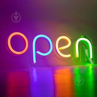ВИТРИНА! Неоновая вывеска ArtEco Light #1 OPEN 8 Вт ArtEco Light 1019382 400x130 мм разноцветный (RGB)