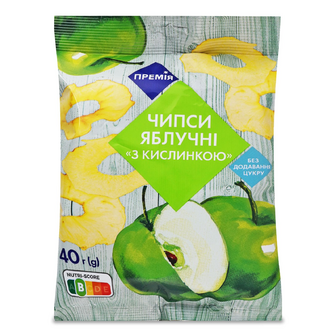 Чипси яблучні «Премія»® з кислинкою, 40г