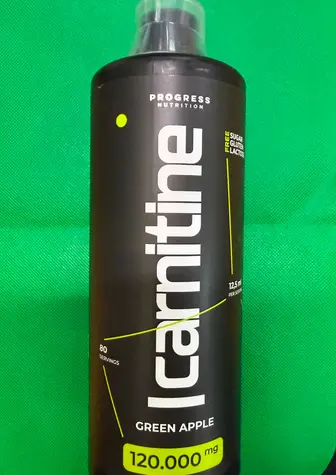 L-карнітин рідкий, L-Carnitine Liquid, Progress Nutrition, зелене яблуко, 1 л