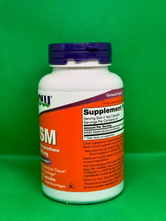 Метилсульфонілметан, MSM, Methylsulfonylmethane, Now Foods, 1000 мг, 120 вегетаріанських капсул