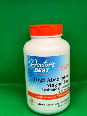 Магній хелат, Magnesium, Doctor's Best, з високим ступенем засвоєння, 200 мг, 240 таблеток (100 мг у таблетці)