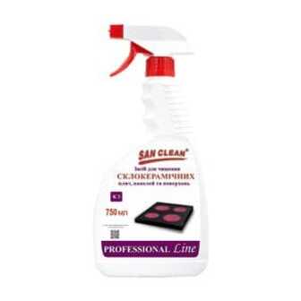 Засіб для чищення склокерамічних плит, панелей та поверхонь San Clean Professional Line, 750 мл