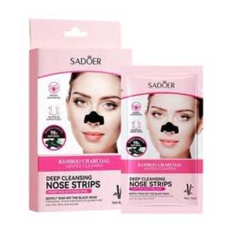 Очищувальна маска для носа Sadoer Bamboo Charcoal Deep Cleansing Nose Strips з бамбуковим вугіллям, 6 шт