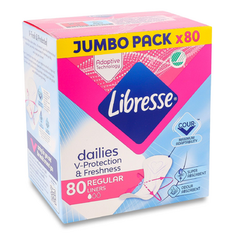 Прокладки щоденні Libresse Freshnes Regular, 80шт