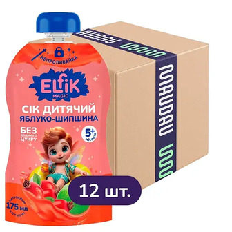 Сік дитячий Elfik Magic Яблуко-Шипшина 2.1 л (12 шт. x 175 мл)