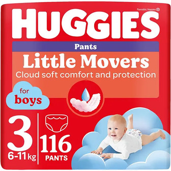 Підгузки-трусики для хлопчиків Huggies Pants Little Movers 3 (6-11 кг) 116 шт.