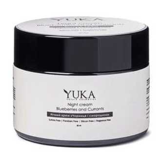 Нічний крем для обличчя Yuka Night Cream Чорниця та смородина, з гіалуроновою кислотою, 50 мл