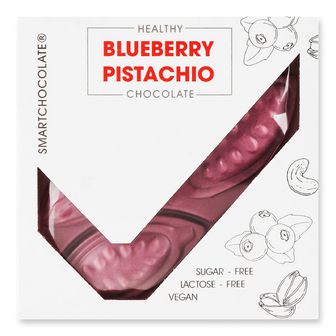 Шоколад SmartChocolate Blueberry&Pistachio без цукру, 75г