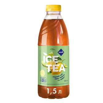 Напій «Премія»® Ice Tea чорний чай смак лимона-лайма, 1.5л