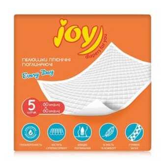 Пелюшки гігієнічні поглинальні Joy Every Day, 60*60, 5 шт