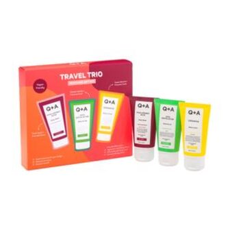 Подарунковий набір для тіла Q+A Travel Trio (гель для душу Hyaluronic Acid, 50 мл + скраб AHA Exfoliator, 50 мл + лосьйон Ceramide, 50 мл)