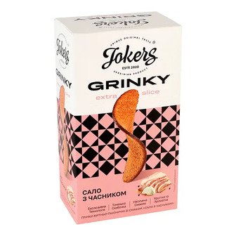 Грінки Jokers Extra Slice житньо-пшеничні зі смаком сала з часником 90 г (968979)