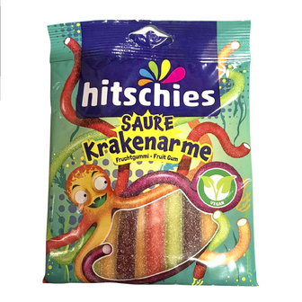 Цукерки жувальні різнокольорові Hitschies Saure Krakenarme, 125г