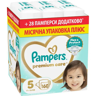 Набір підгузки Pampers Premium Care Розмір 5 (11-16 кг) 160 шт.