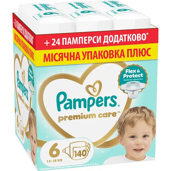 Підгузки Pampers Premium Care Розмір 6 (13-18 кг) 140 шт.